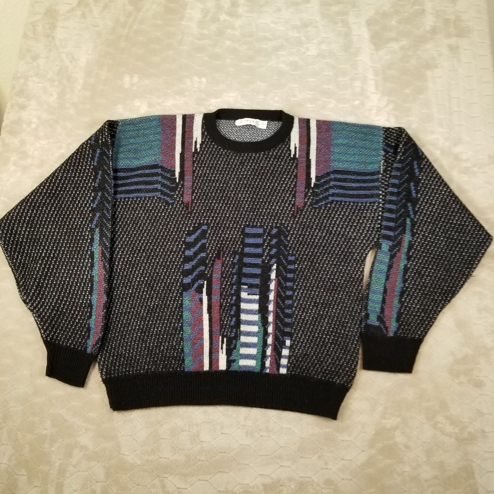 VTG Jantzen Sweater Wool City Skyline Rare Sz XL USA Made - 80s See Pics